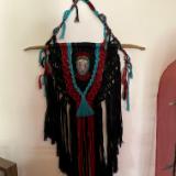 SOLD  Black/maroon Macrame