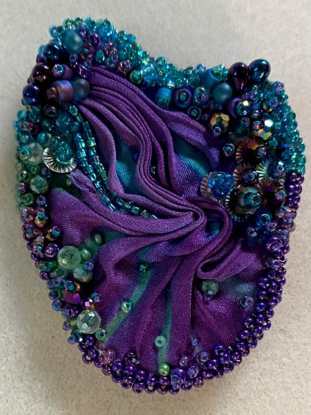 Purple and turquoise pin #2