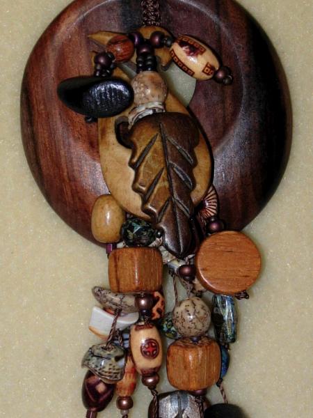 Great Wall Micro Macrame Necklace Wood Variation