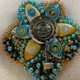 Yellow and turquoise pendant