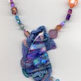 Freeform Micro Macrame Dicroic Necklace