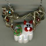 White Christmas Cat Necklace