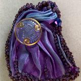 Purple silk Shibori pin