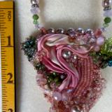 Pink Silk Shibori necklace