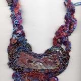 Freeform Macrame and Bead Embroidery Necklace