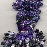 Blue, Black & Purple Peyote Freeform Amulet
