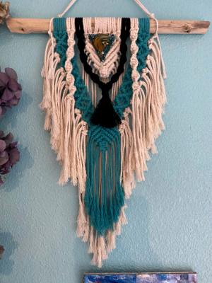 SOLD  White /turquoise Macrame