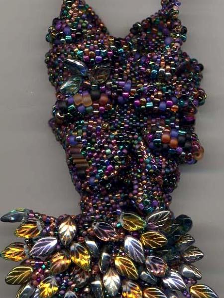 Multi-colored Freeform Peyote Stitch Amulet