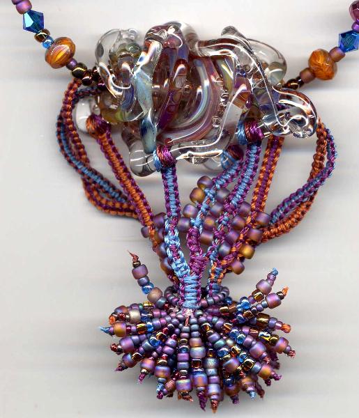 Vanessa's Lampwork Macrame Necklace 2