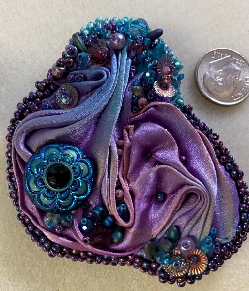 Purple and turquoise pin