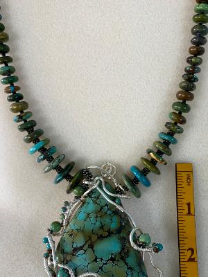Turquoise Wire worked Necklace