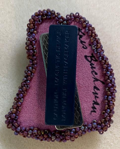 Purple silk Shibori pin