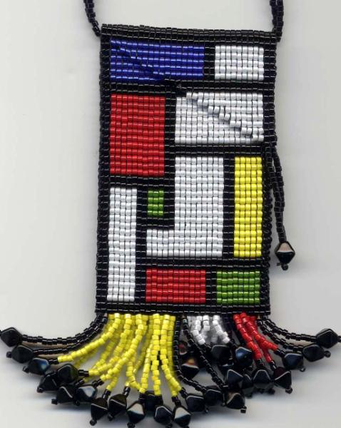 Loomed Mondrian Style Amulet