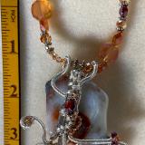 Rust quartz wire wrapped necklace